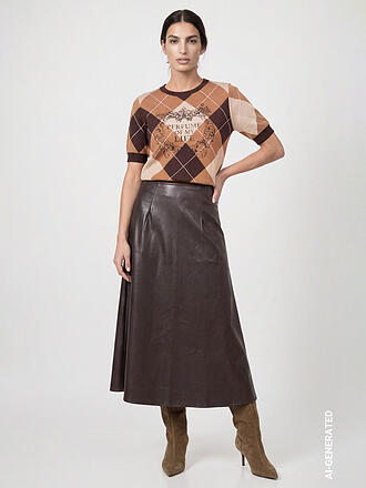MONARI | Falda midi efecto piel