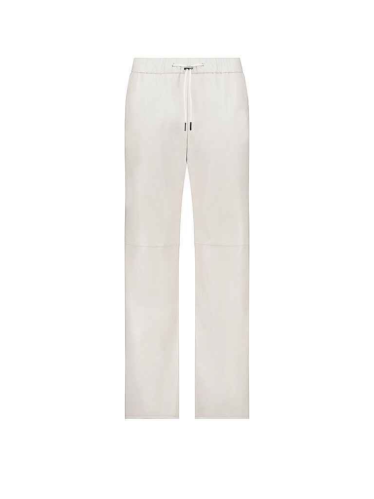 monari Pantalón con aspecto de cuero crema