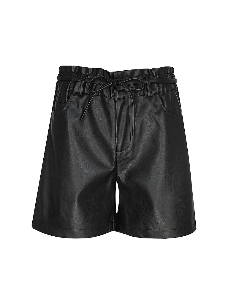 monari Bermuda con aspecto de cuero negro
