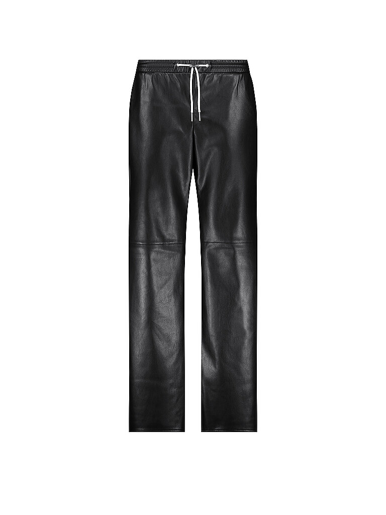 monari Pantalón con aspecto de cuero negro