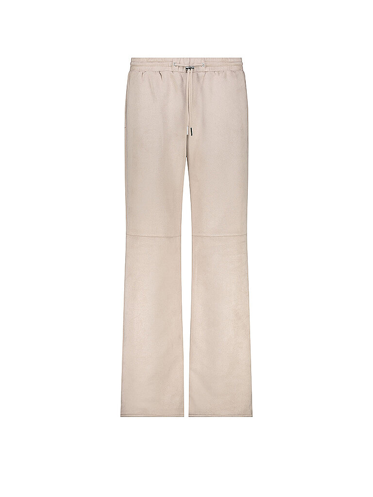 monari Pantalón Jogging Fit con aspecto de cuero beige