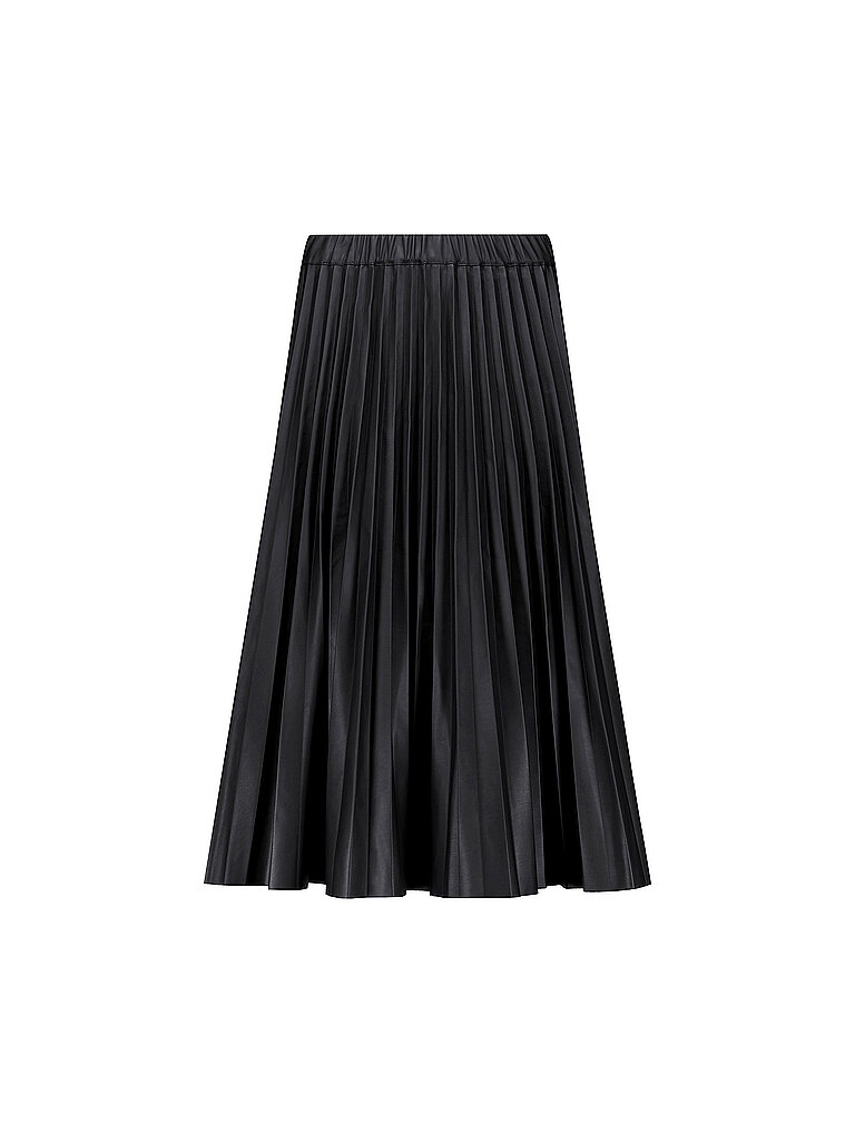 monari Falda midi efecto piel negro