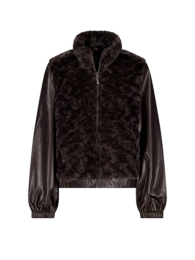 monari Chaqueta con efecto de piel marrón