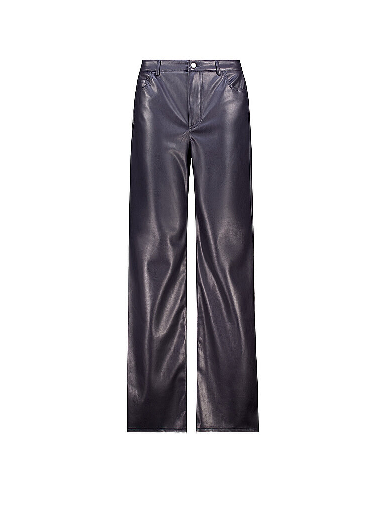 monari Pantalón efecto piel Wide Leg azul oscuro