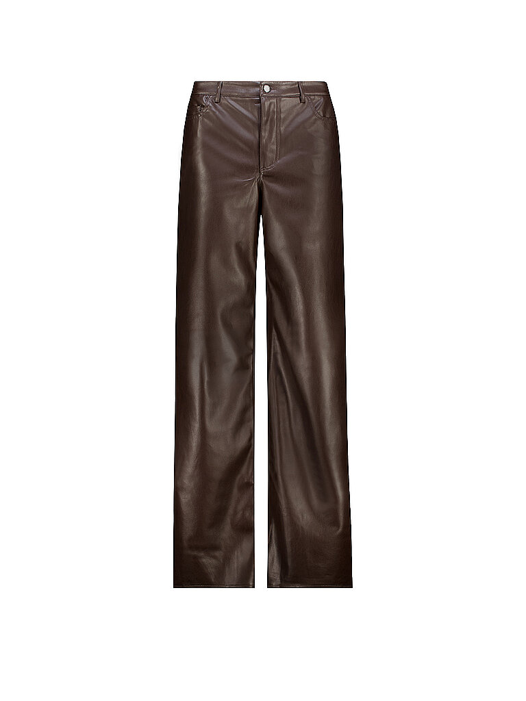 monari Pantalón efecto piel Wide Leg marrón