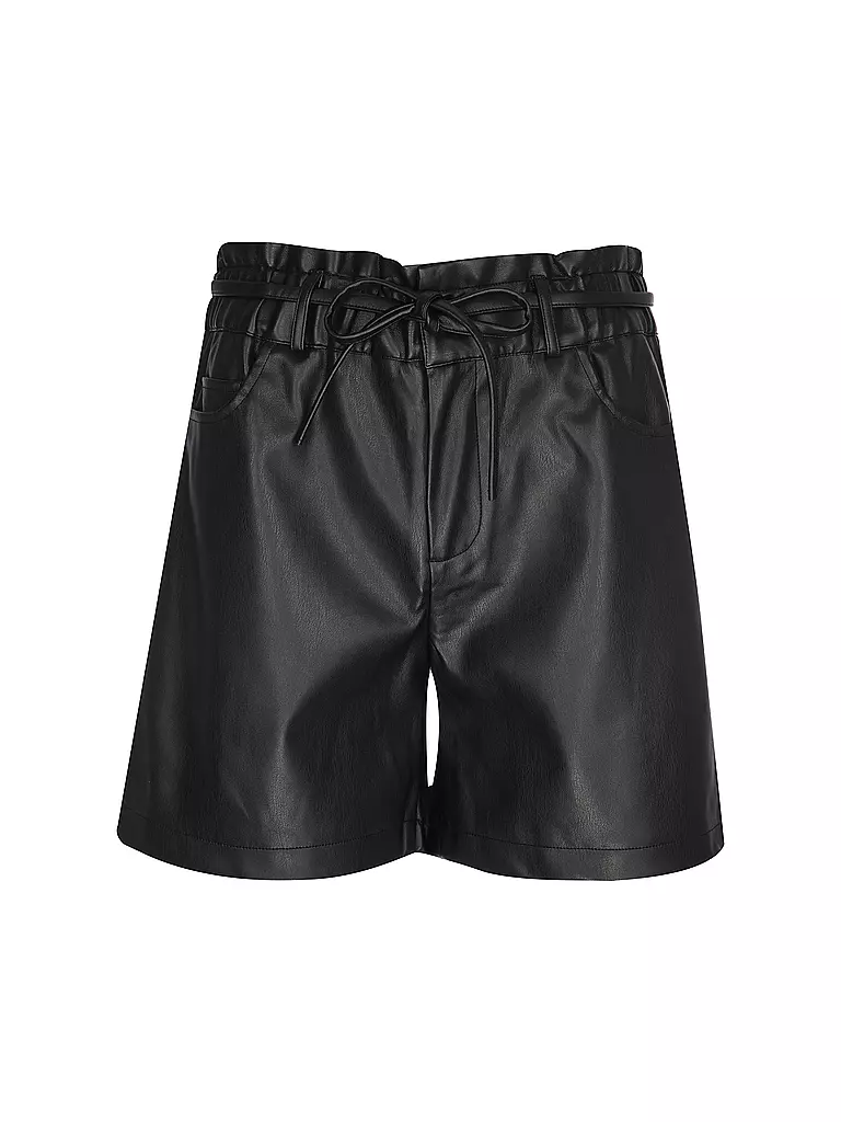 MONARI | Bermuda con aspecto de cuero | Negro
