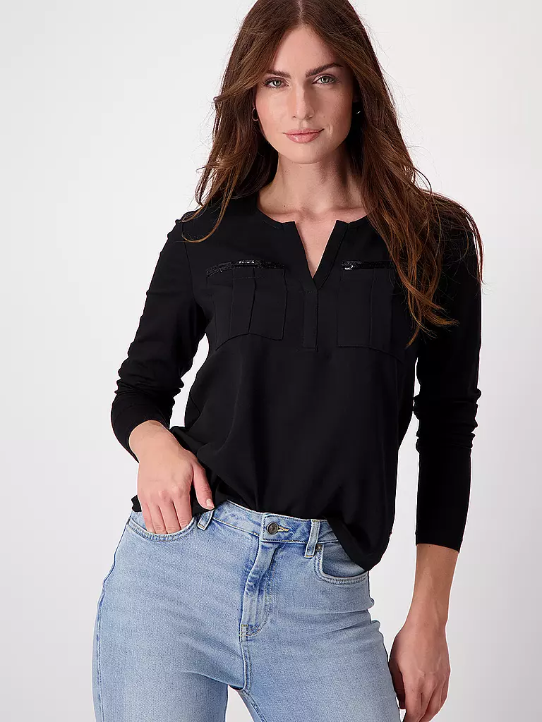 MONARI | Blusenshirt | Negro