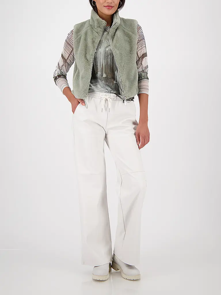 MONARI | Chaleco con aspecto de piel | Oliva