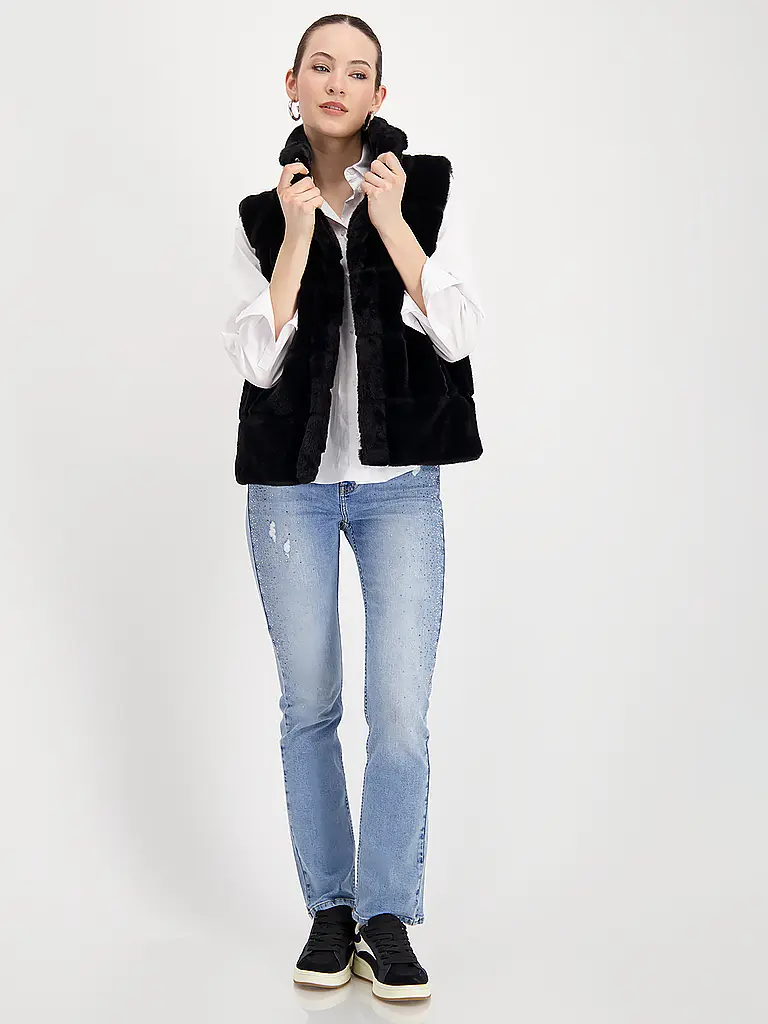 MONARI | Chaleco con aspecto de piel | Negro