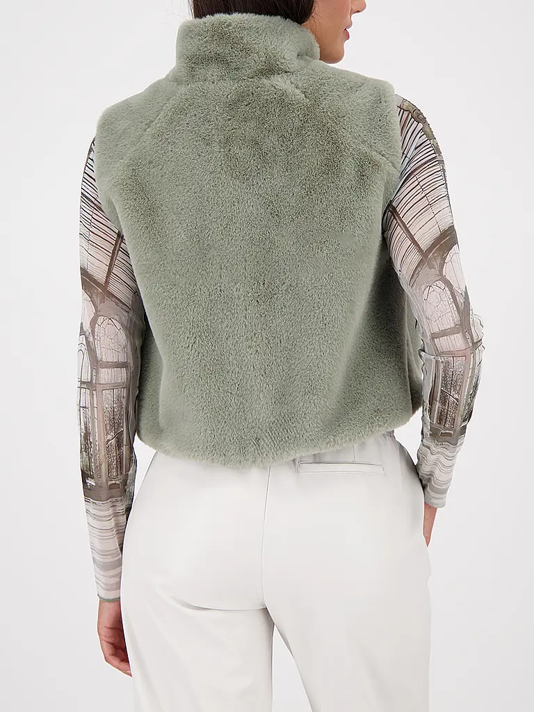 MONARI | Chaleco con aspecto de piel | Oliva