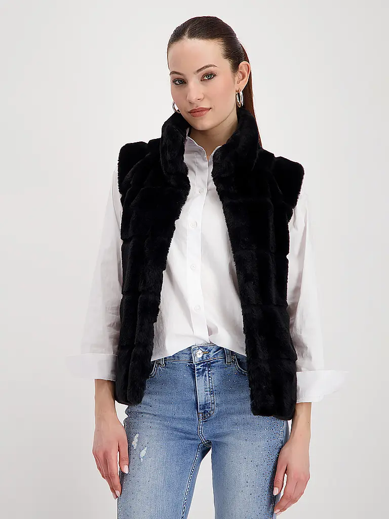 MONARI | Chaleco con aspecto de piel | Negro