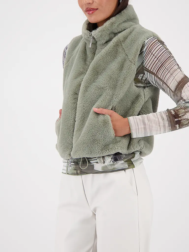 MONARI | Chaleco con aspecto de piel | Oliva