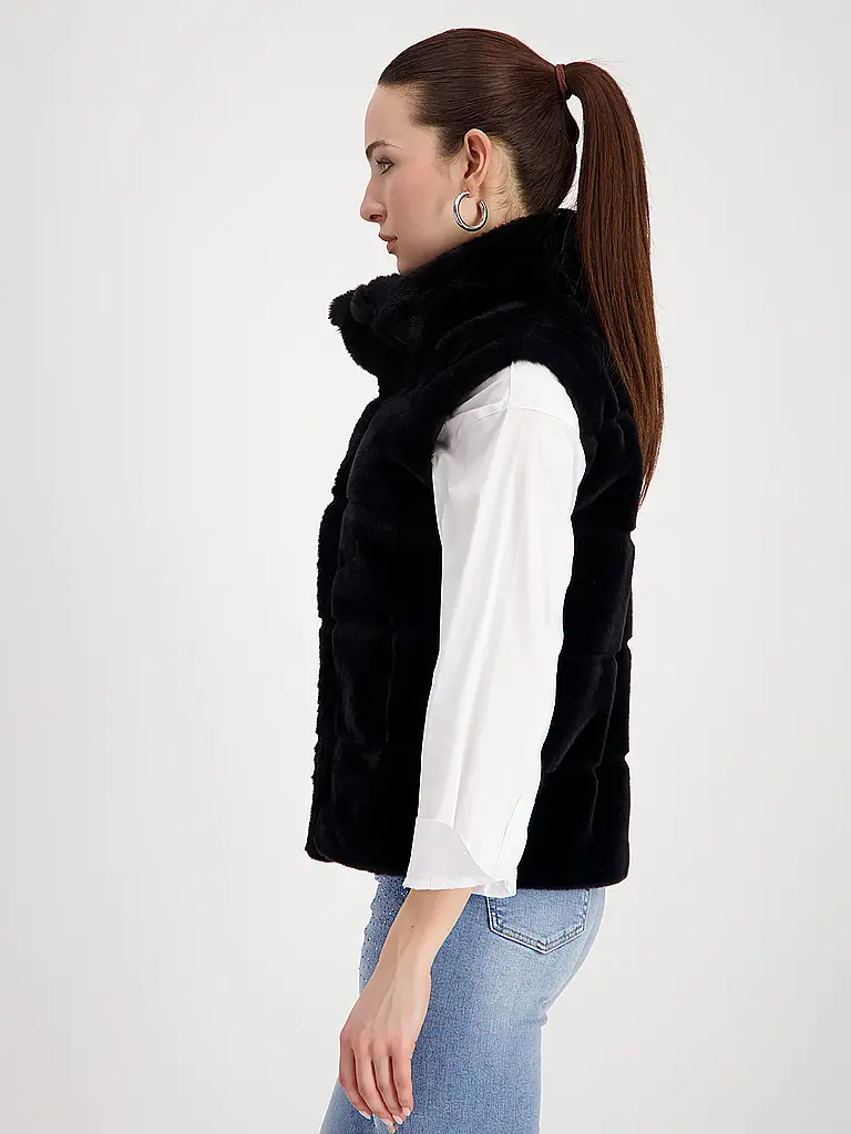 MONARI | Chaleco con aspecto de piel | Negro