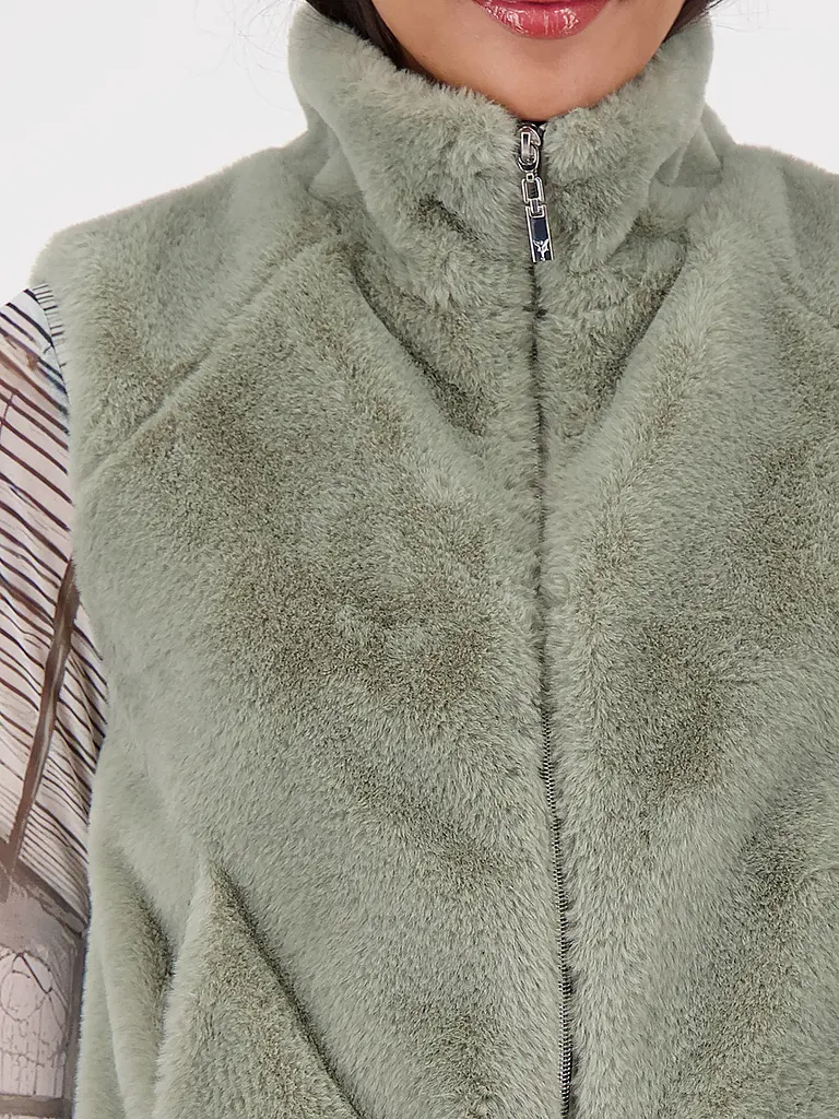 MONARI | Chaleco con aspecto de piel | Oliva