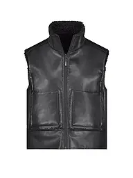 MONARI | Chaleco reversible con aspecto de piel | Negro