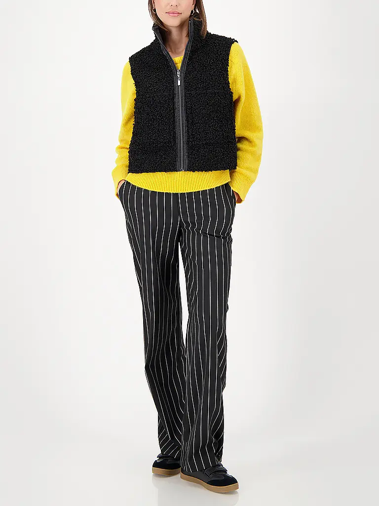 MONARI | Chaleco reversible con aspecto de piel | Negro