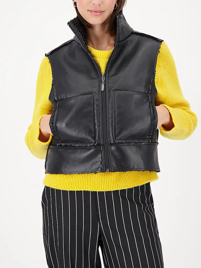 MONARI | Chaleco reversible con aspecto de piel | 