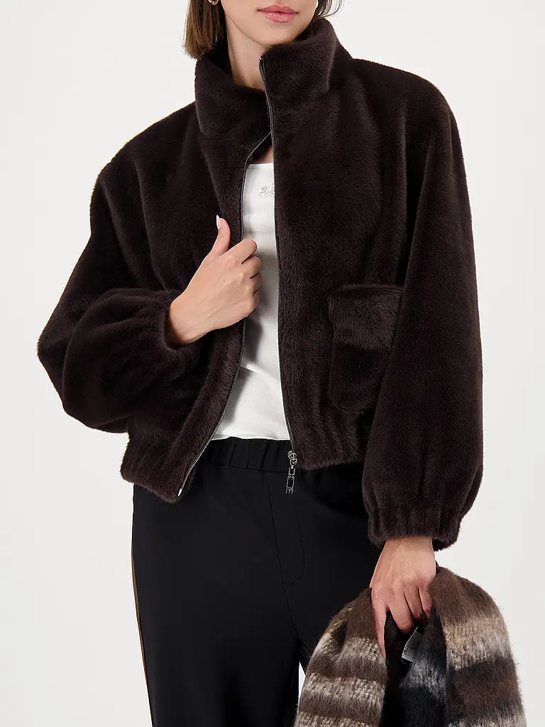 MONARI | Chaqueta de aspecto de piel | Marrón