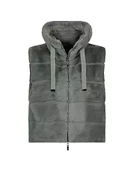 MONARI | Gilet en óptica de piel | Gris