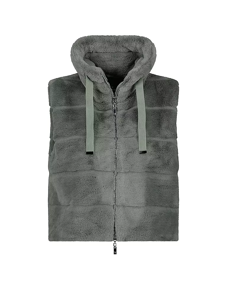 MONARI | Gilet en óptica de piel | Gris