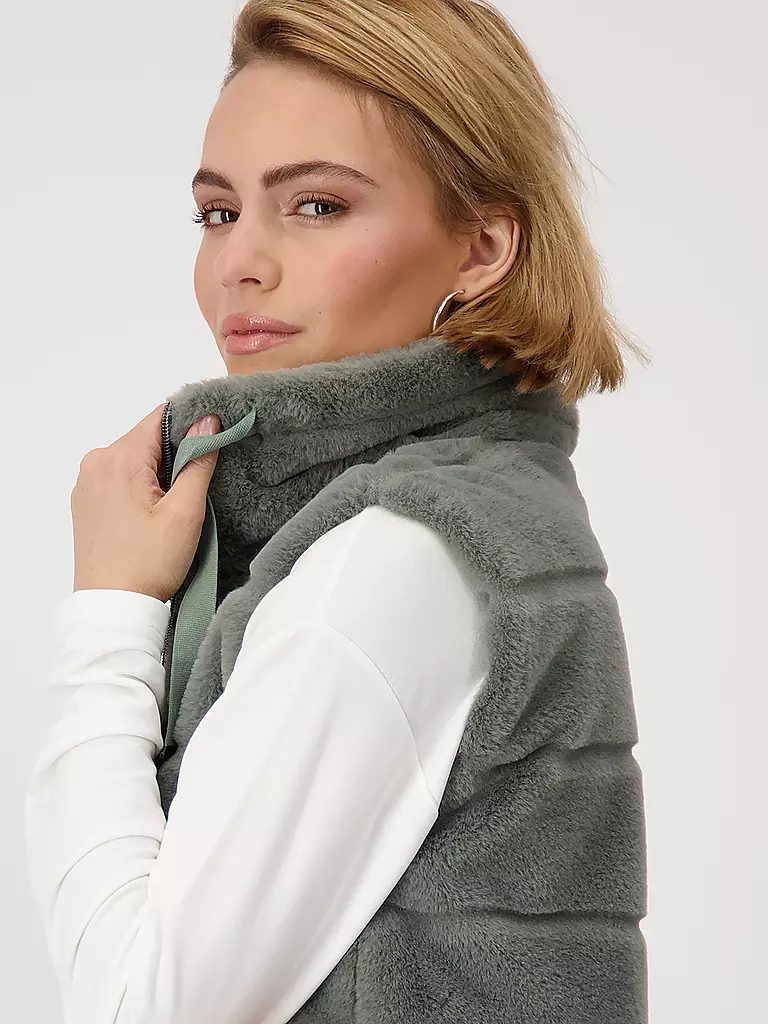 MONARI | Gilet en óptica de piel | Gris