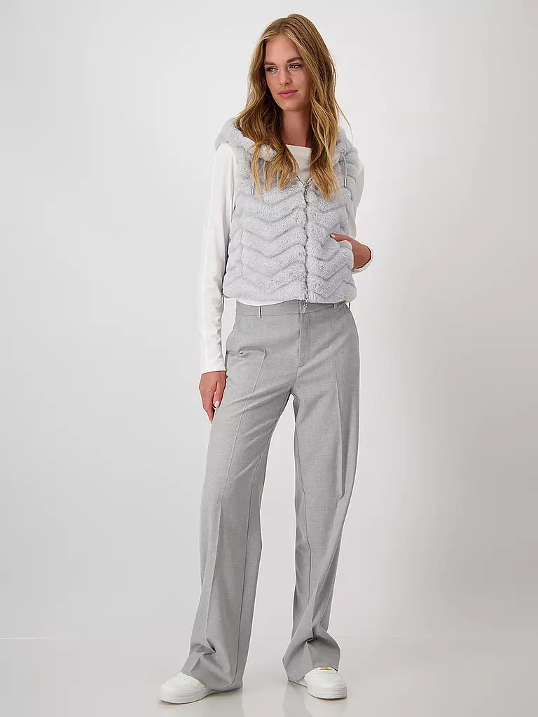 MONARI | Gilet in Felloptik | Gris