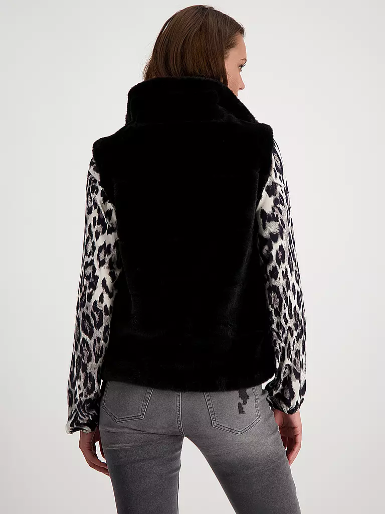 MONARI | Gilet in Felloptik | Negro