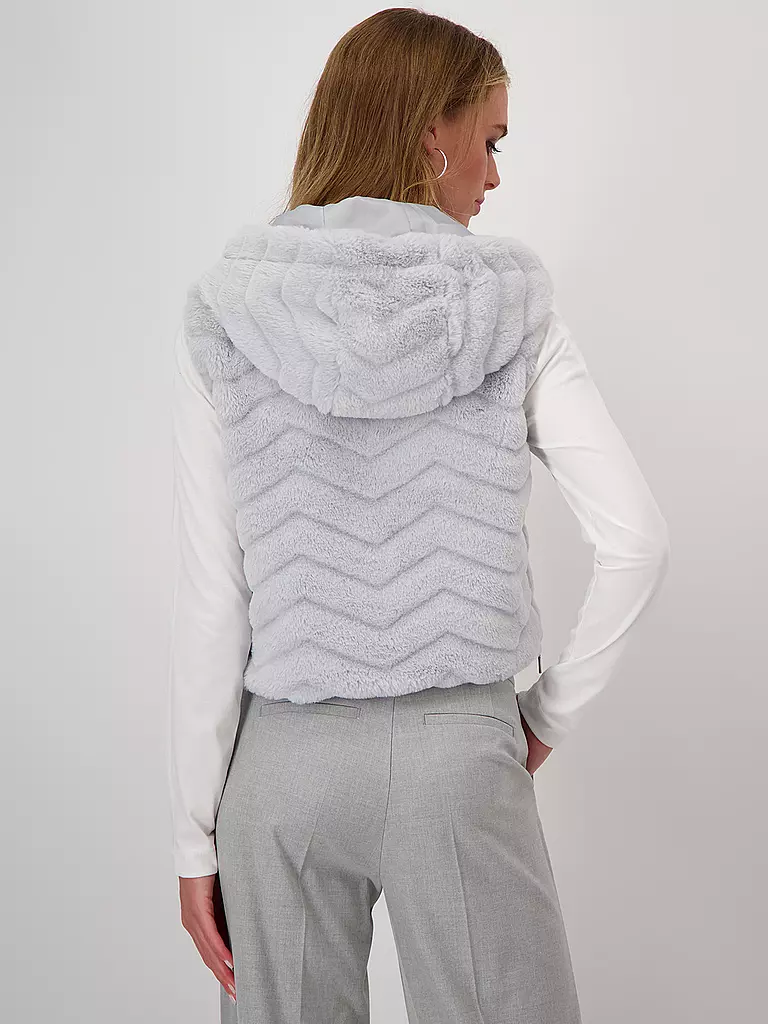 MONARI | Gilet in Felloptik | Gris
