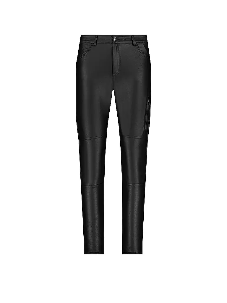 MONARI | Hose in Lederoptik  | Negro