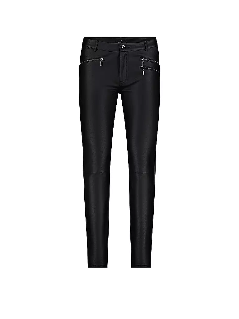 MONARI | Hose in Lederoptik  | Negro