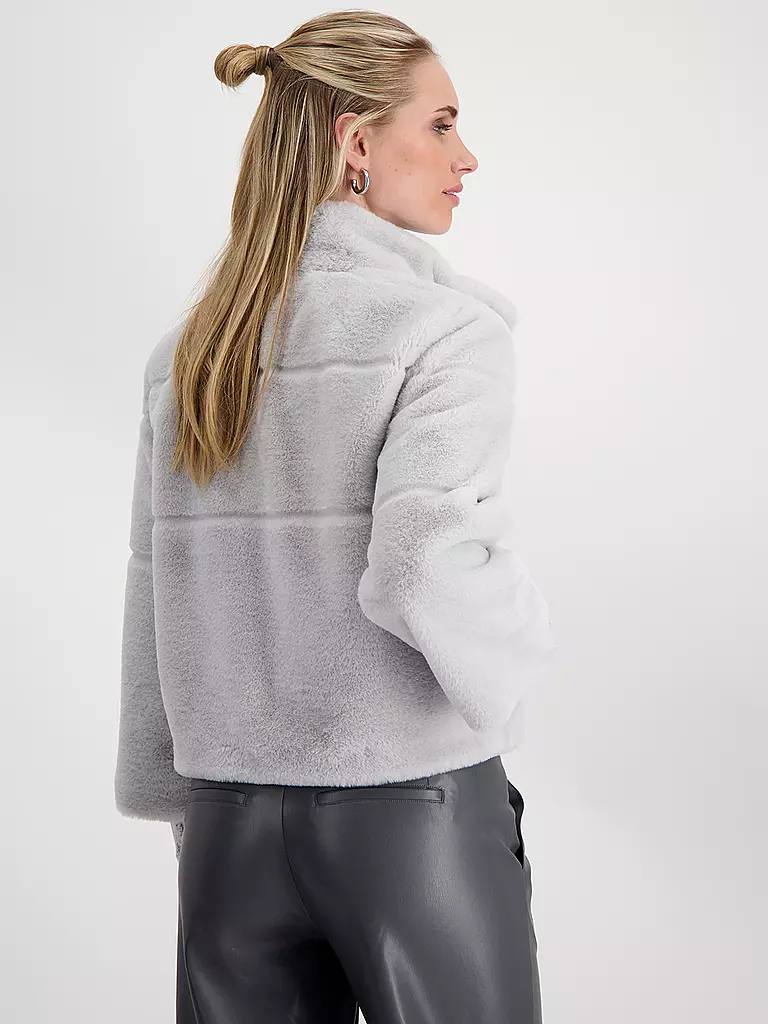 MONARI | Jacke in Felloptik  | Gris claro