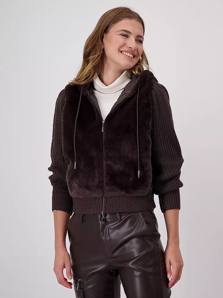 MONARI | Jacke in Felloptik  | Marrón