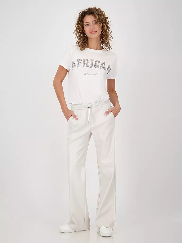 MONARI | Pantalón con aspecto de cuero | Crema