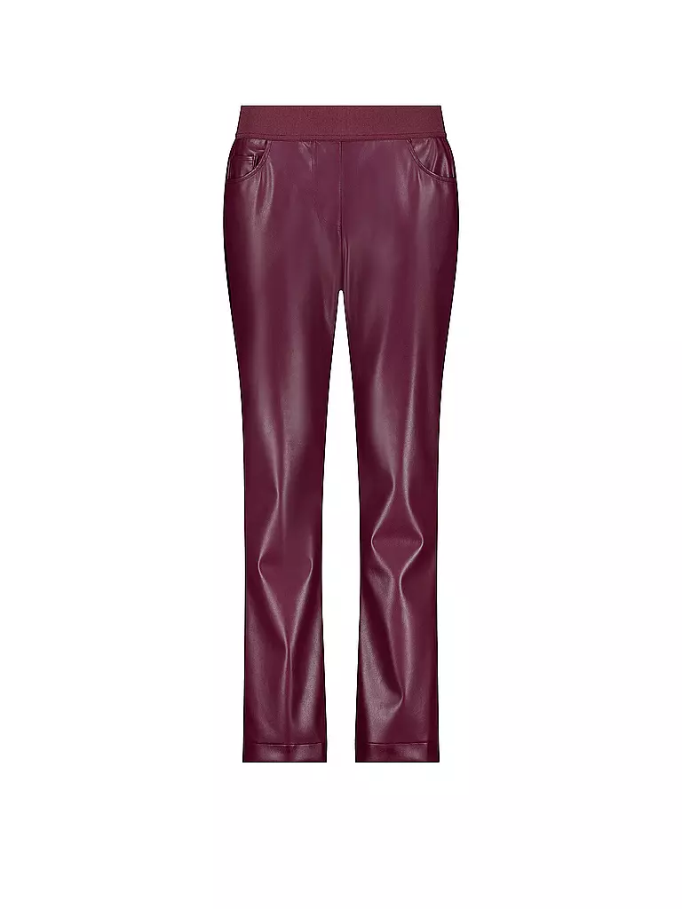 MONARI | Pantalón de efecto cuero | dunkelrot