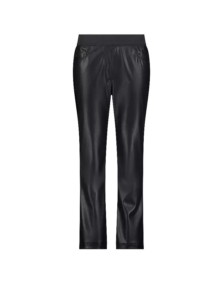 MONARI | Pantalón efecto cuero | schwarz