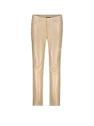 MONARI | Pantalón pitillo efecto cuero | Camel
