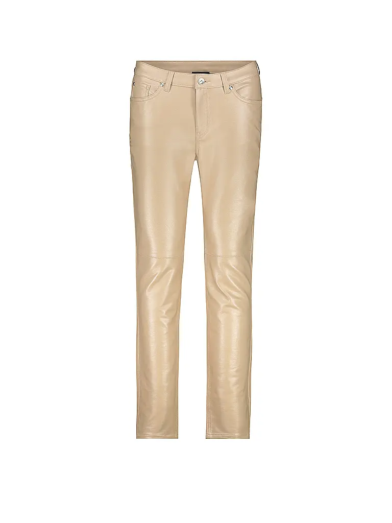 MONARI | Pantalón pitillo efecto cuero | Camel