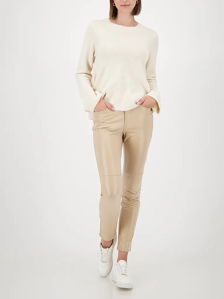 MONARI | Pantalón pitillo efecto cuero | Camel