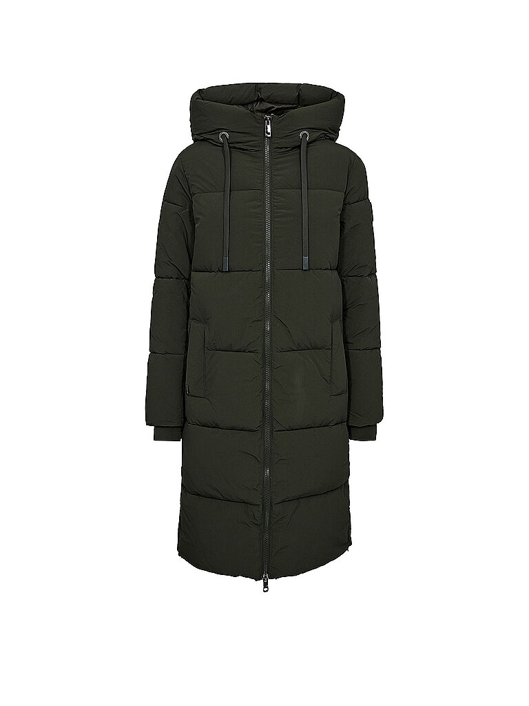 Abrigo acolchado verde oscuro XS
