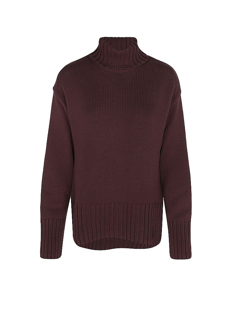 Jersey de cuello alto rojo oscuro L