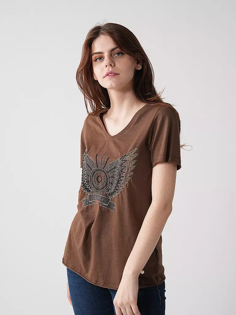 MOS MOSH | T-Shirt MMGETHIO-SSTEE | Marrón claro