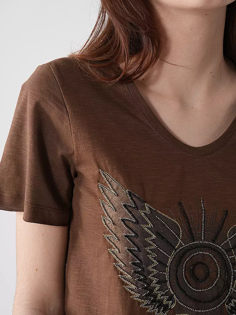 MOS MOSH | T-Shirt MMGETHIO-SSTEE | Marrón claro