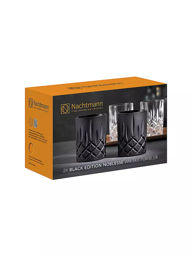 NACHTMANN | Juego de 2 vasos de whisky 295ml BLACK EDITION NOBLESSE | schwarz