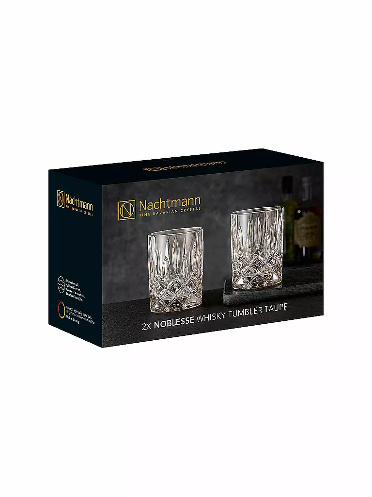 NACHTMANN | Juego de 2 vasos de whisky NOBLESSE Taupe 295ml | Gris claro