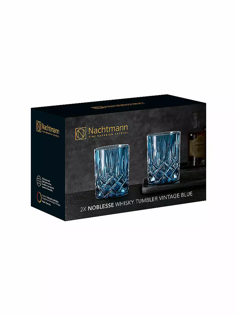 NACHTMANN | Juego de 2 vasos de whisky Noblesse Vintage Blue 295ml | blau
