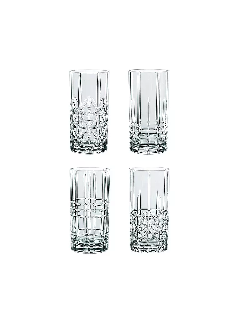 NACHTMANN | Juego de 4 vasos de tubo HIGHLAND de 375 ml | Transparente
