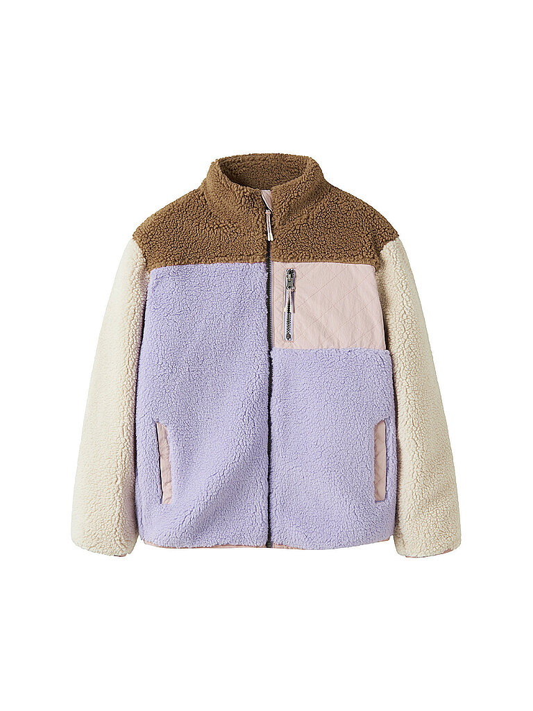 name it Chaqueta de niña con efecto piel NBFMACEY morado
