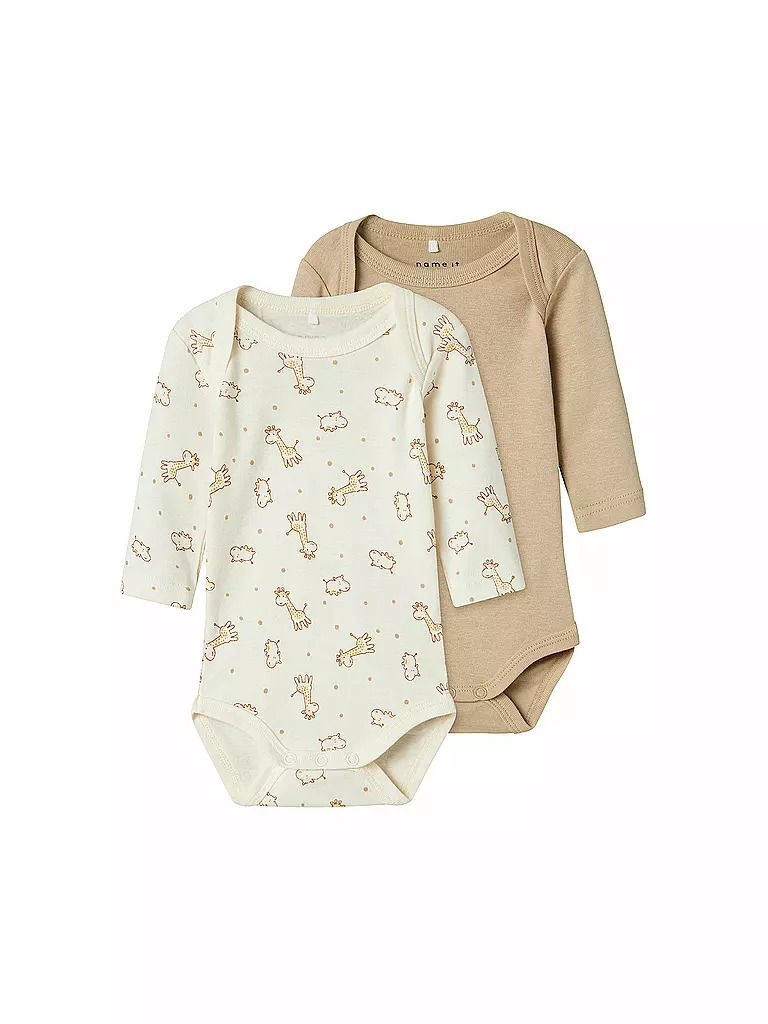 NAME IT | Body de bebé, paquete de 2 NBNBODY | Beige