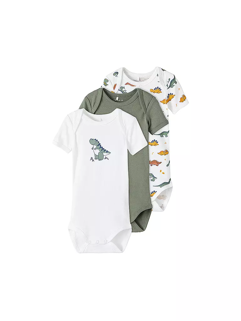 NAME IT | Body de bebé, paquete de 3 NBMBODY | Oliva