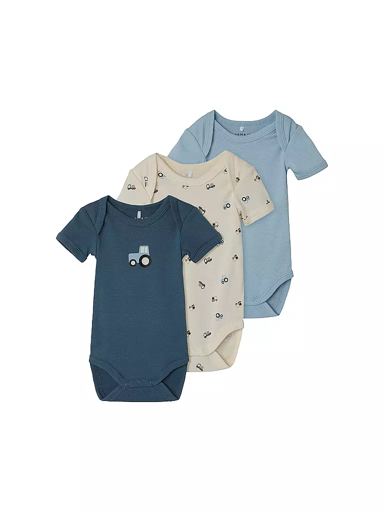 NAME IT | Body para bebé NBMBODY, paquete de 3 | Azul claro